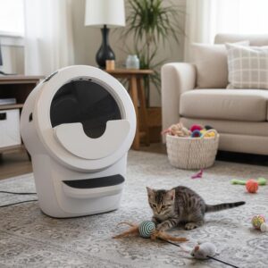 Alternative view of One-Piece Tall Anti-Flicking Shield for All Max Shield,Compatible with Litter-Robot 4,—Heavy-Duty White,Snap-in Installation (for Low)